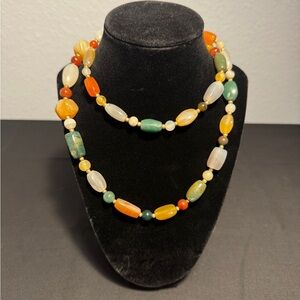Vintage 1980s Multicolor Beaded Necklace